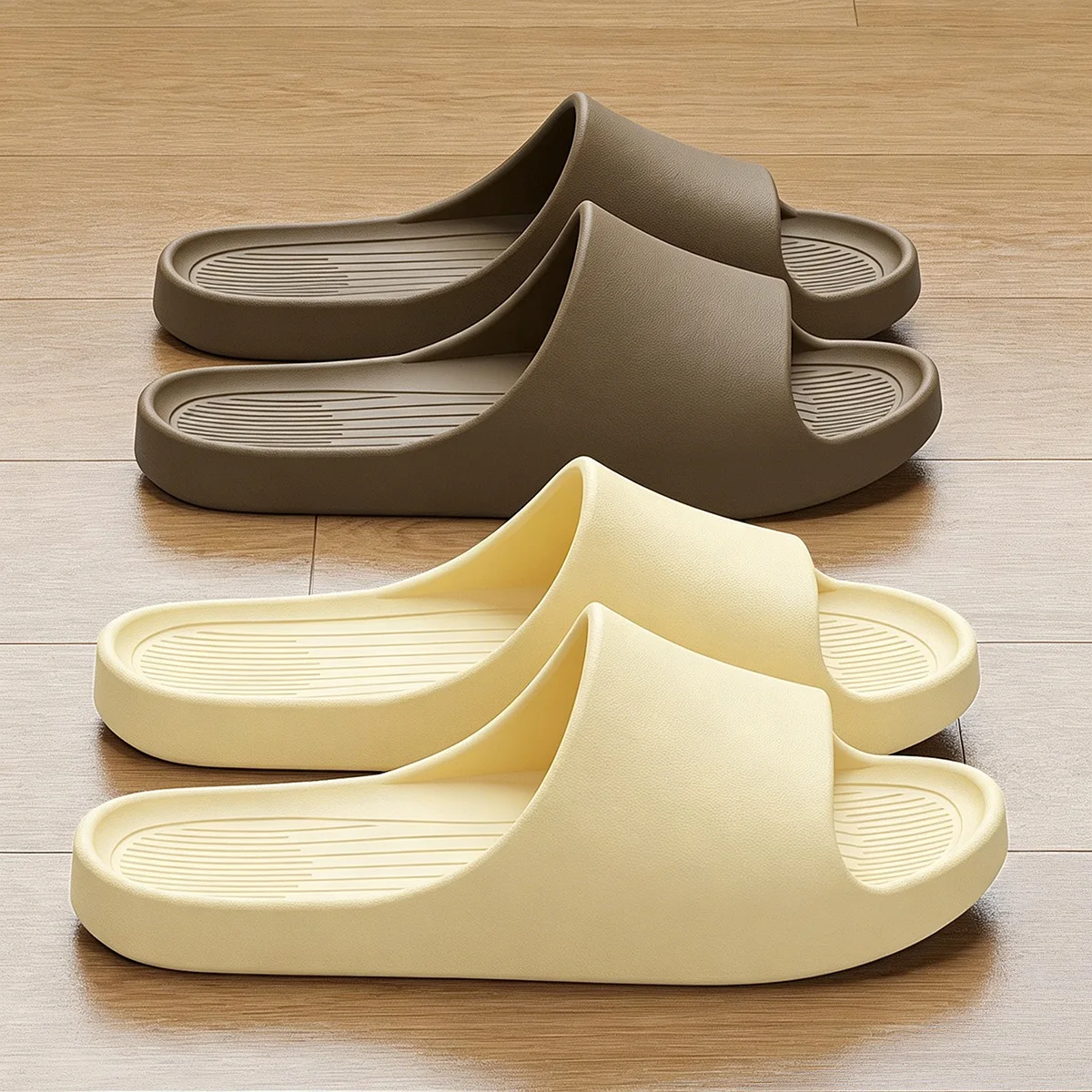 

Woman Slippers EVA Light Soft Sandals Men's Concise Home Slides Comfortable Silent Flats Couples Indoor Non-slip Shower Shoes