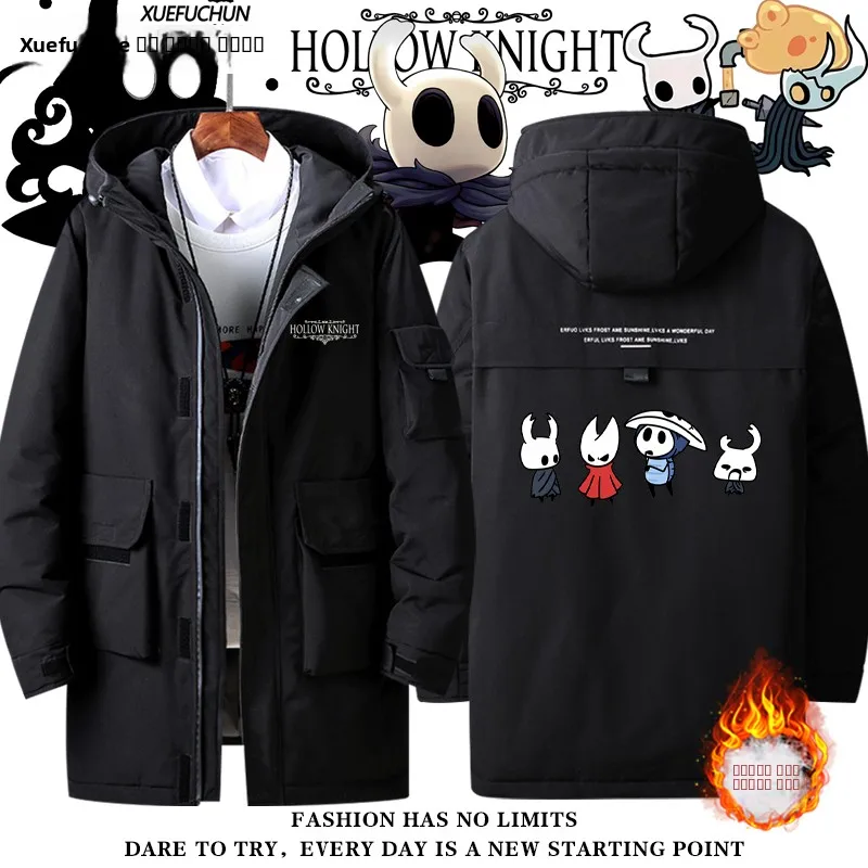 

Hollow Knight Padded Jaet ex Casual Loose Sle Du down Coat Warm Thiened Polyester Fiber Coat for Autumn Winter