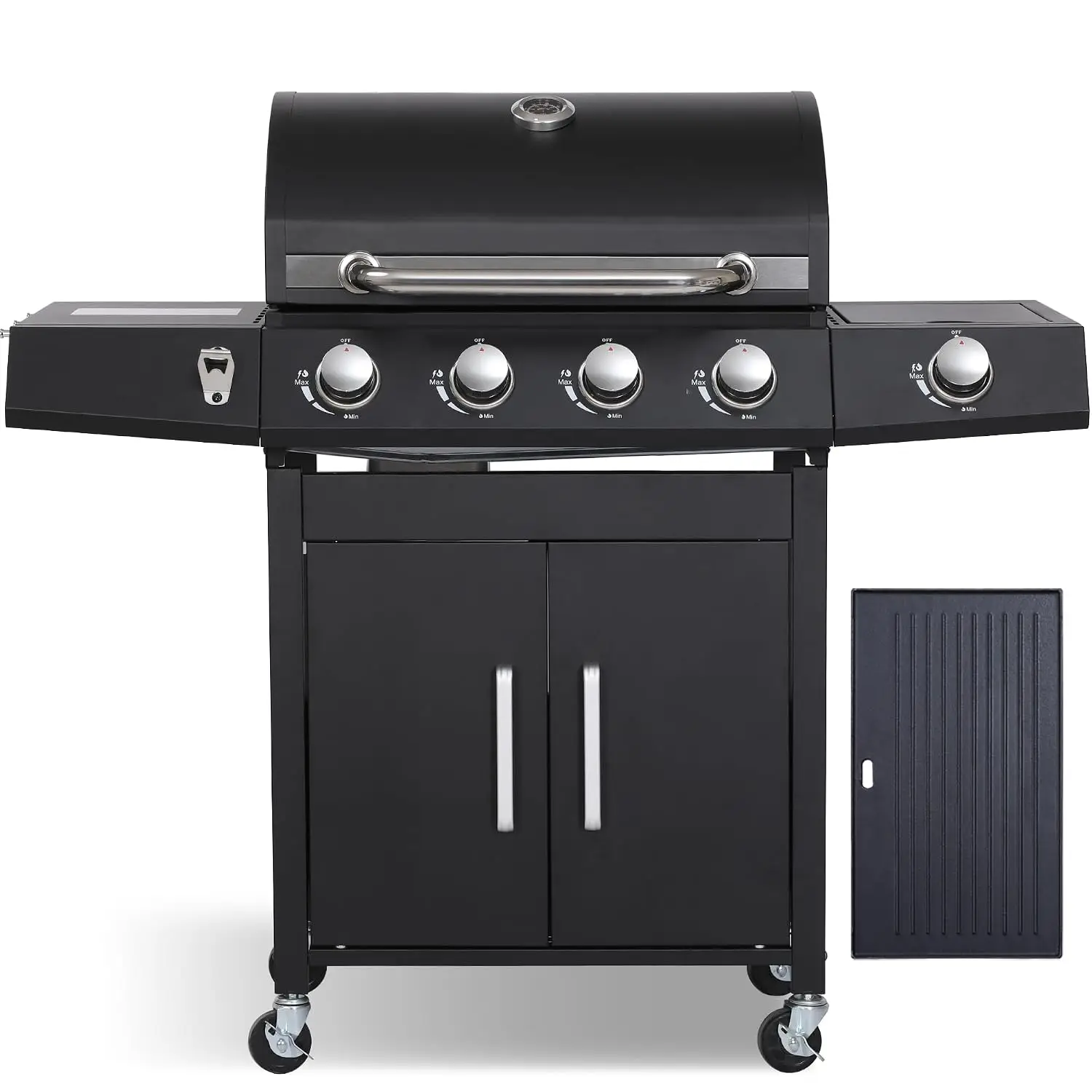4-Burner Propane Gas Grill and Griddle Combo with Side Burner, Customized