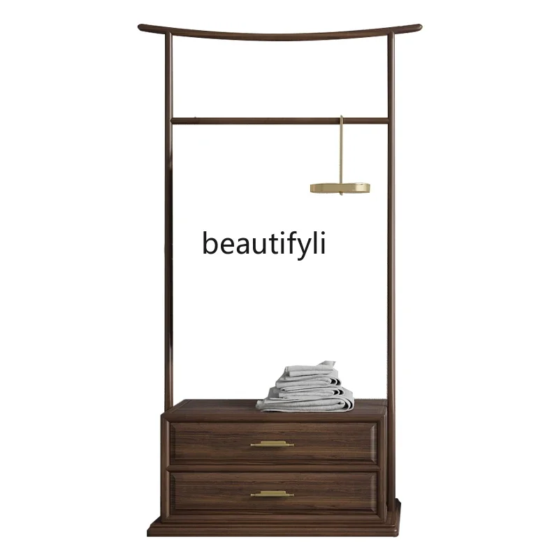 

V Solid Wood Floor Home Bedroom Hanger B & B Storage Hand-Carried Box Modern Minimalist New Chinese Style