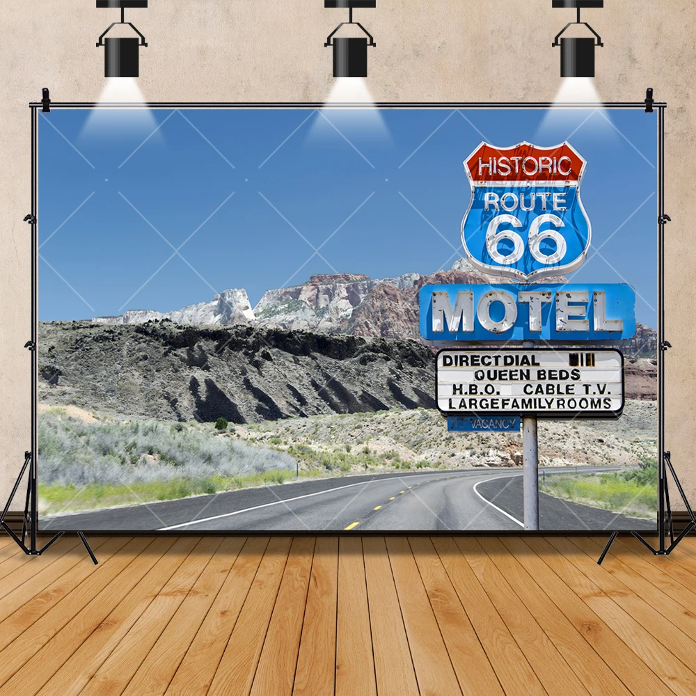 USA Route 66 Sonnen untergang Boulevard Junge Mädchen Geschenke Geburtstags feier Hintergrund benutzer definierte Kinderzimmer Dekor Fotografie Studio Requisiten Hintergrund