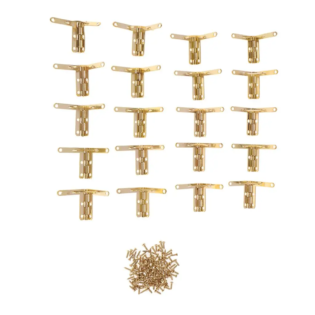 Iron Chests Spring Hinges 90 Degree Support Heavy Duty Door Hinges for Jewelry Wine Gift Box