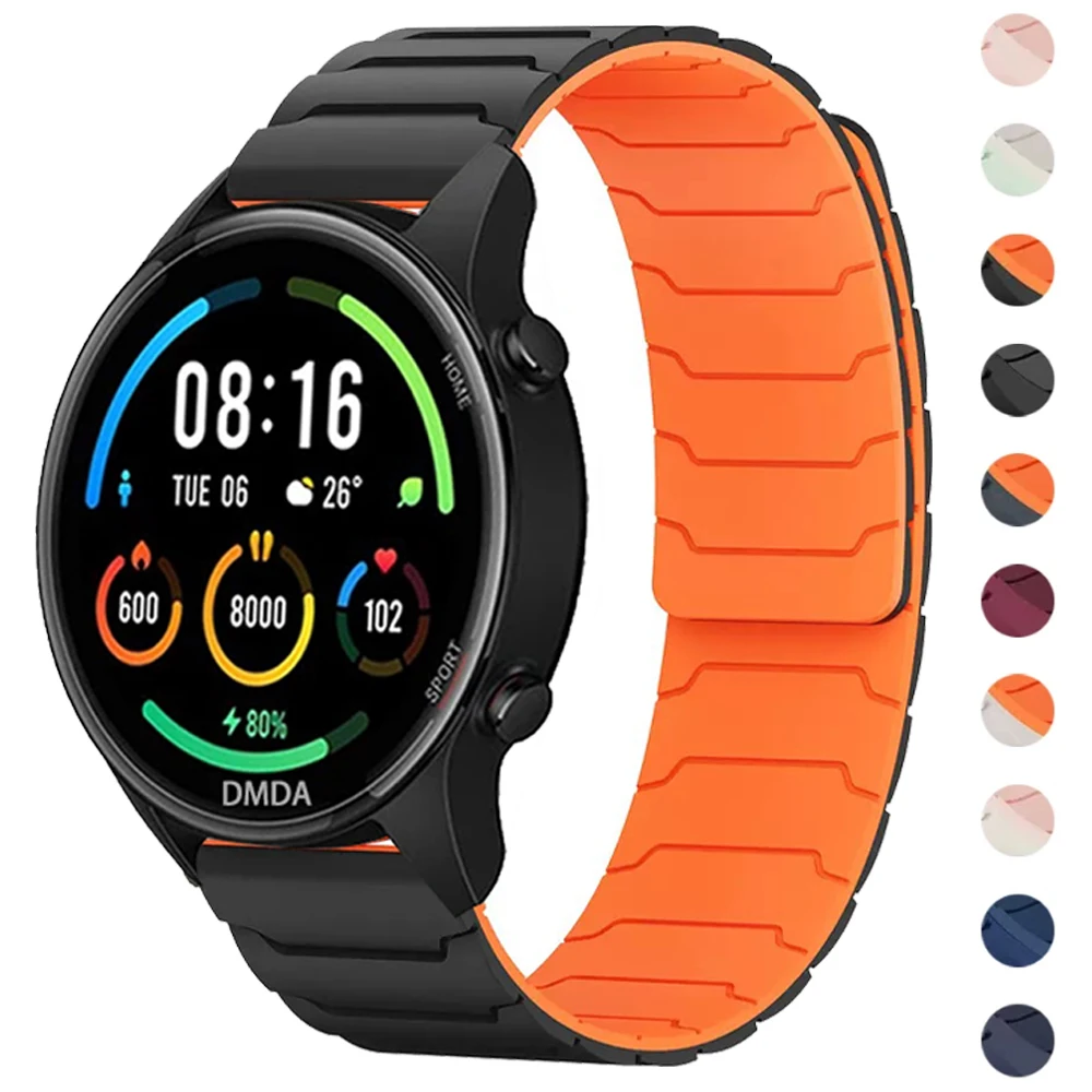 22mm Magnetic Loop Silicone Band For Xiaomi Watch Color 2 Strap For Mi Watch 2 Pro/S1 Active/S2 46mm/S3/S4 Sport Bracelet Correa