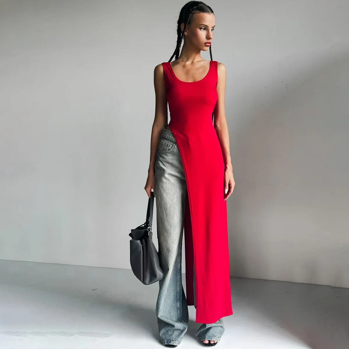 Fashion Summer Women Bodycon Split Strap Dress Dresses Spring Summer Streetwear