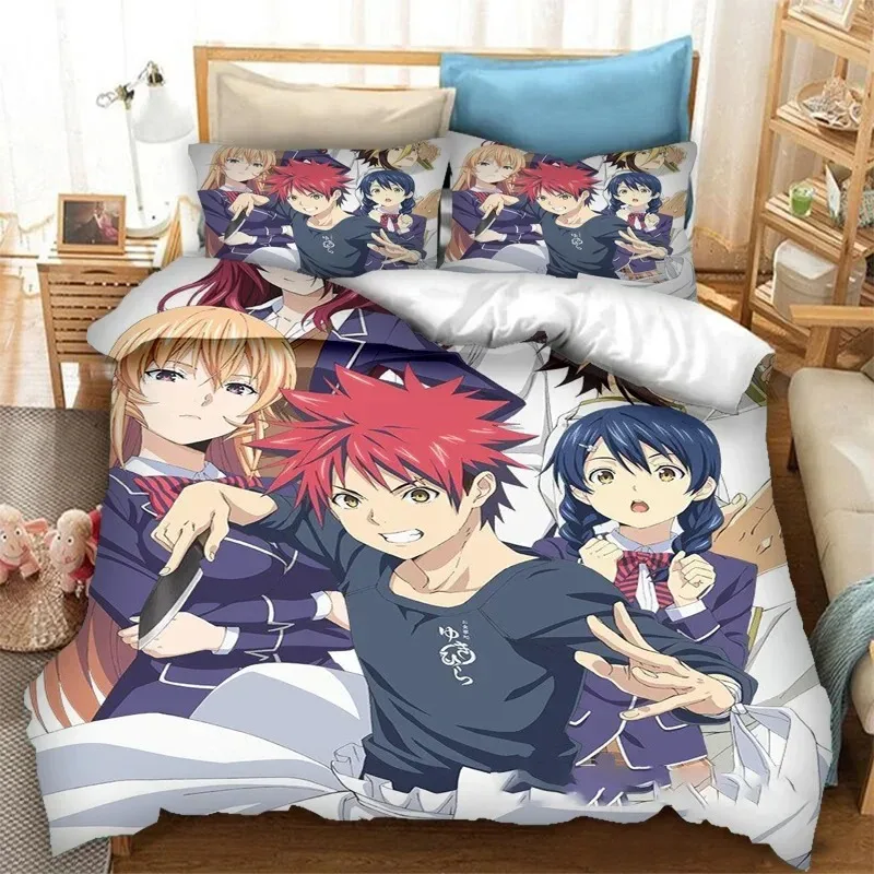 

3dAnime Food Wars! Shokugeki no Soma Bedding Set Duvet Cover Bedroom Comforter Twin King _Size Quilt Cover Home Textiles