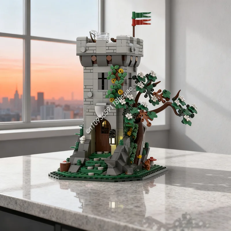 

704pcs MOC Forestmen Watch Tower Castle Model Building blocks Christmas gift Construction Assemble DIY creative toys idea Kids