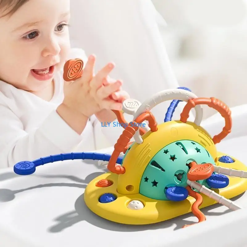 T8UD Baby Pull String Interactive Interactive Toy dentición Actividad Toyeher Materiales seguros para niños para niñas niños 18