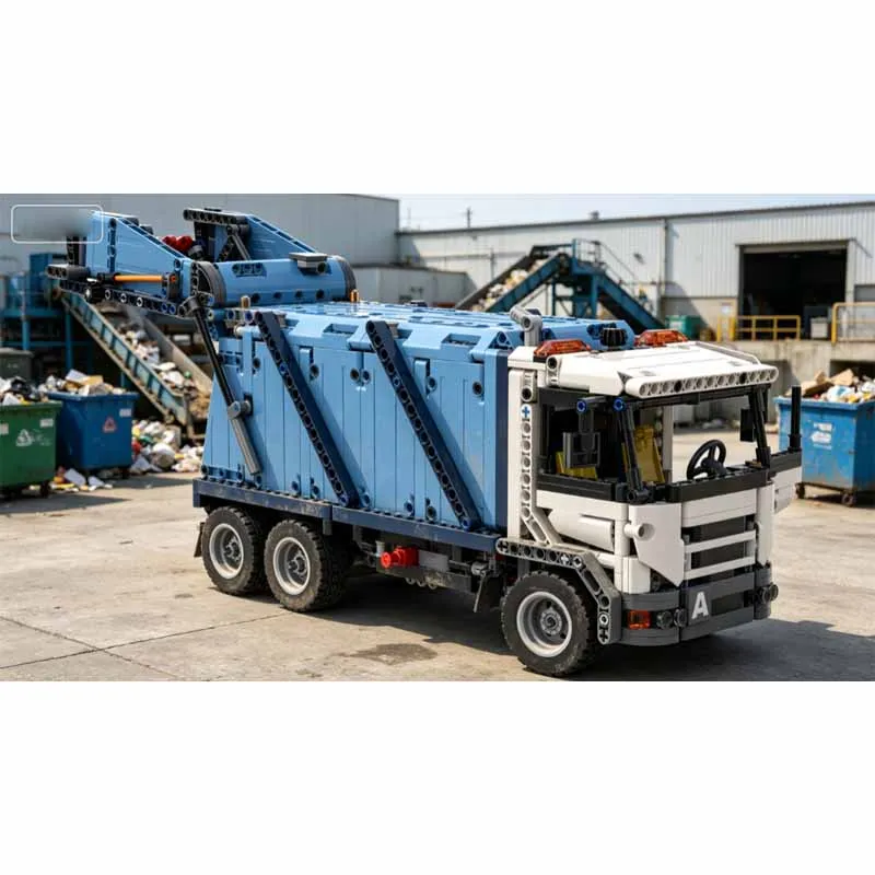 MOC-77062 New City Cleaning Garbage Truck Building Block Model 1294 Parts MOC Creative Boys Kids Christmas Toy Gift