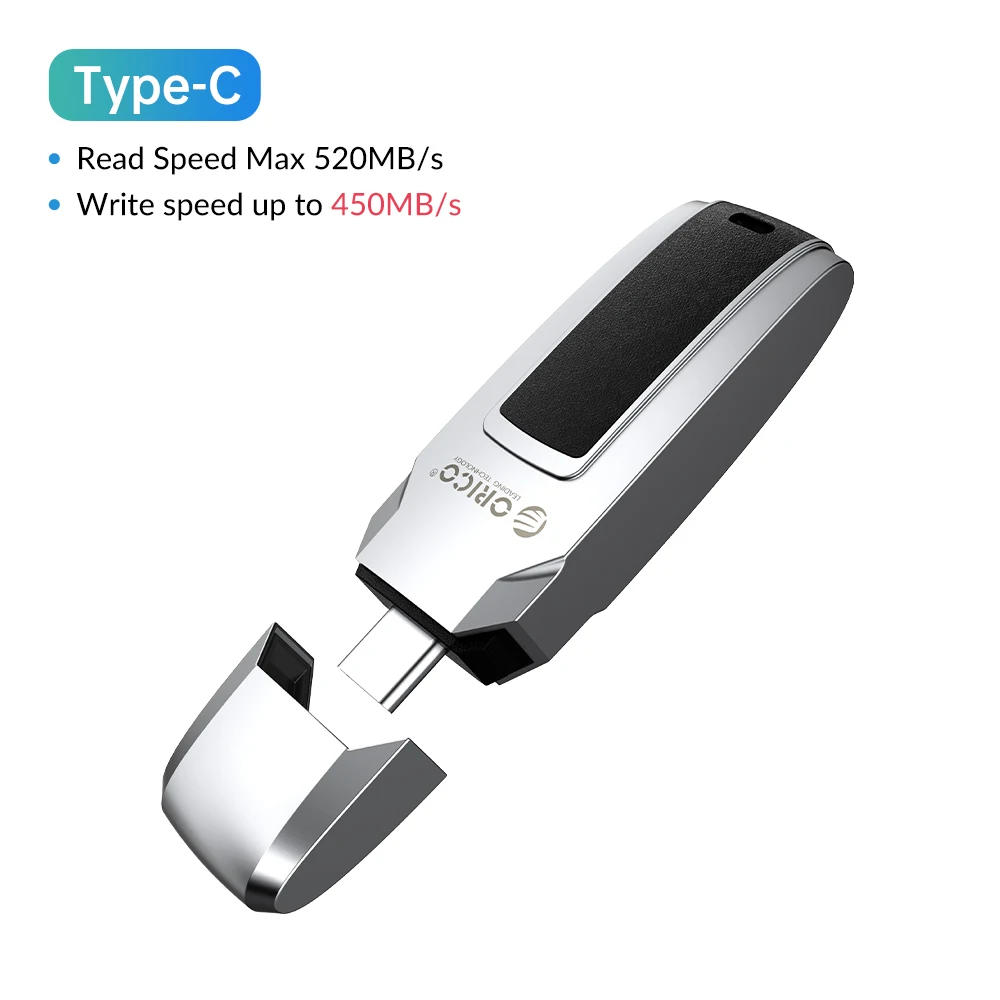 Orico Usb 3.0 100 Mb/s Usb Flash Drive Ufsd Metalen Lederen Pen Drive Type C 256Gb 128Gb 64gb 32Gb Auto Vorm Usb Stick Pendrive