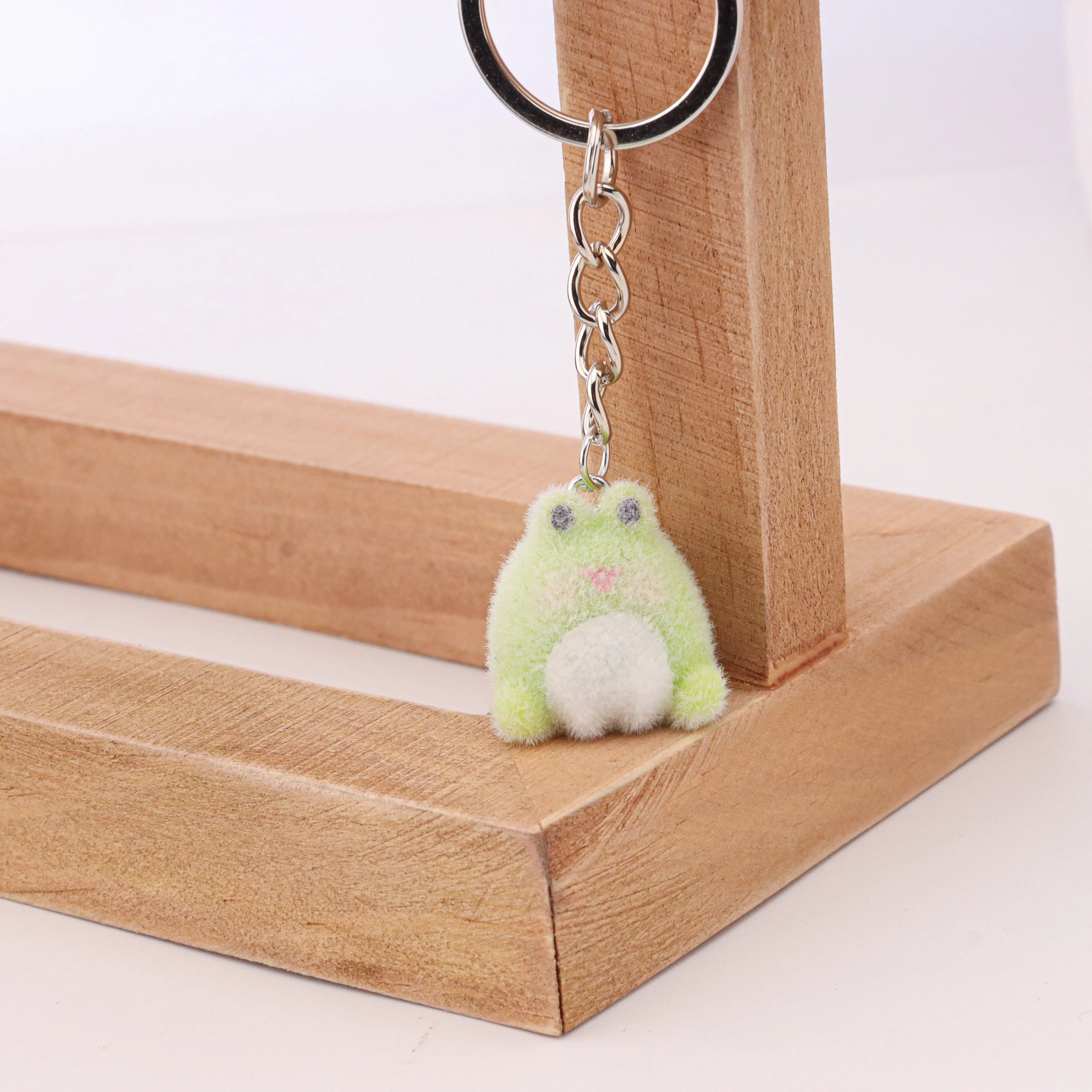 20 PCS 3D Flocking Cartoon Frog Charms Dolls Pendants  for Necklace Keychain Jewelry Making DIY Handmade Accessories Wholesale