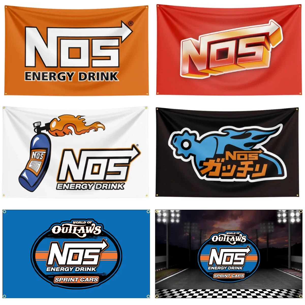 FLAGDOM 90 X150CM 3X5FT Nos Flag Polyester Printed Auto Parts Banner For Decor