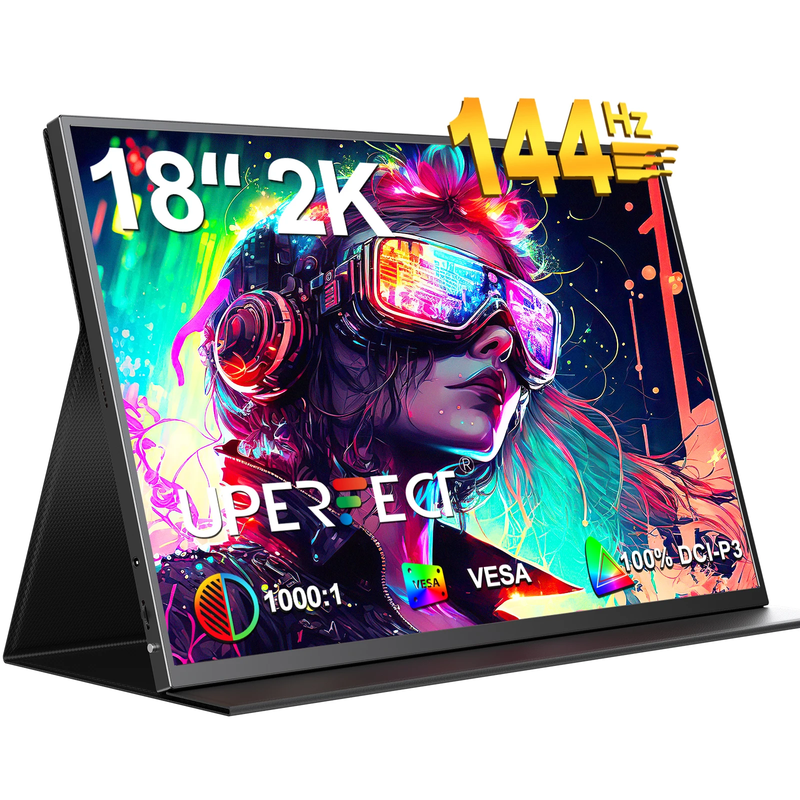 UPERFECT 2K 144Hz ポータブル ゲーミング モニター 18 インチ