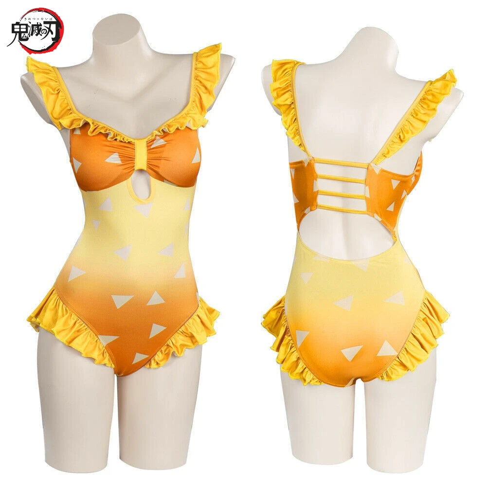 

New Demon Slayer Anime Peripheral Characters Tanjirou Nezuko Zenitsu Giyuu Swimsuit Two Dimensional Cosplay Costume Holiday Gift