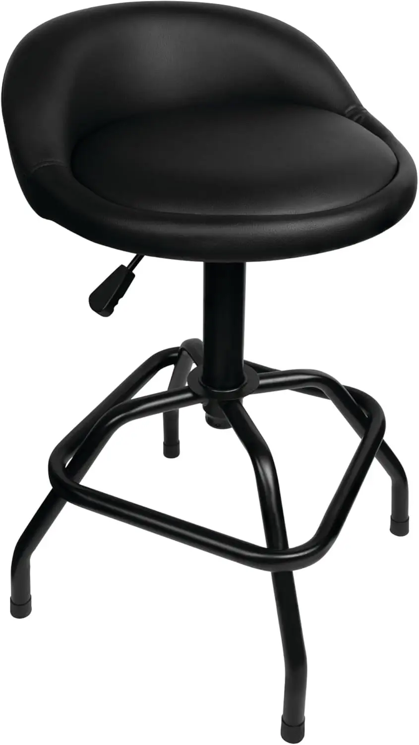 

Heavy-Duty Pneumatic Swivel Bar Stool with Back Support, 360-Degree Rotation, Adjustable Height for Workshop Use