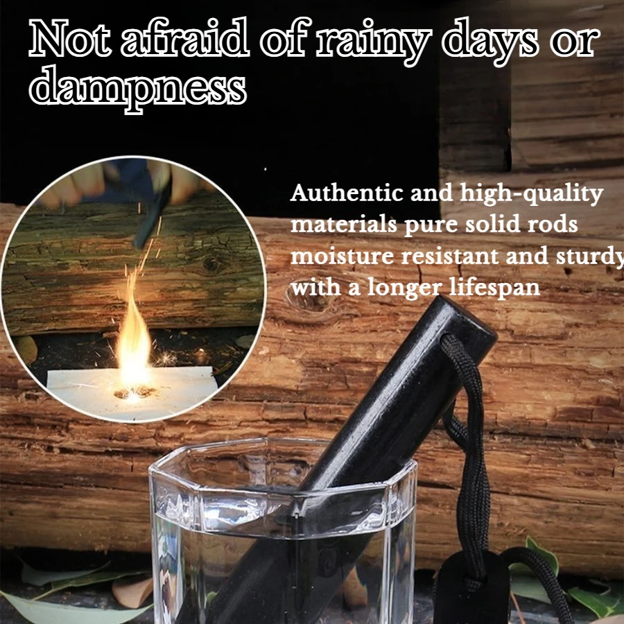 

Solid Magnesium Rod Bare Rod Multi-functionalScraper Outdoor Camping Waterproof Flint Survival Emergency Tool