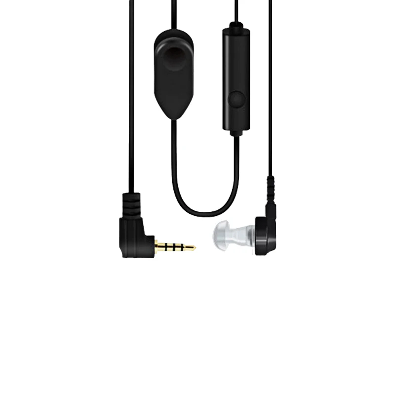 Dedicated Single Ear Headphone Cable for Hearing Aids Including Ear Tip and Speaker