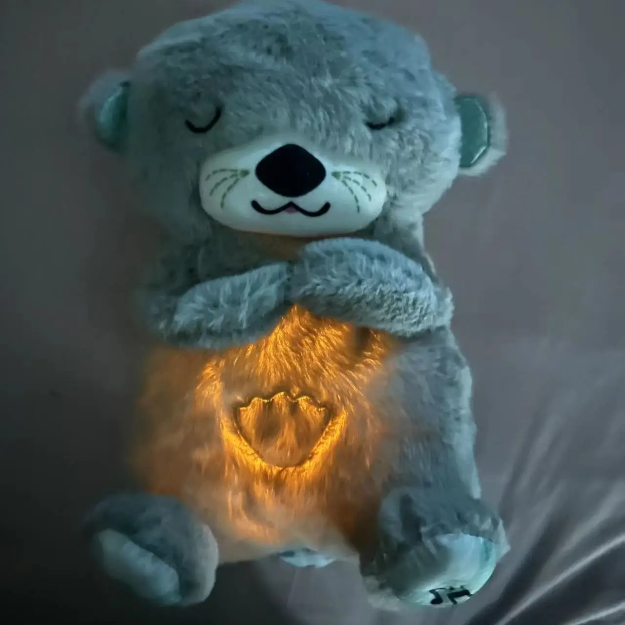 Muñeco de peluche con sonido y luz para calmar al bebé durmiendo, muñeco de peluche con iluminación de Koala, nutria de oso, música para dormir,