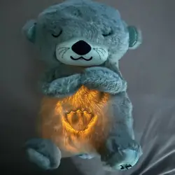 Muñeco de peluche con sonido y luz para calmar al bebé durmiendo, muñeco de peluche con iluminación de Koala, nutria de oso, música para dormir, regalo nuevo