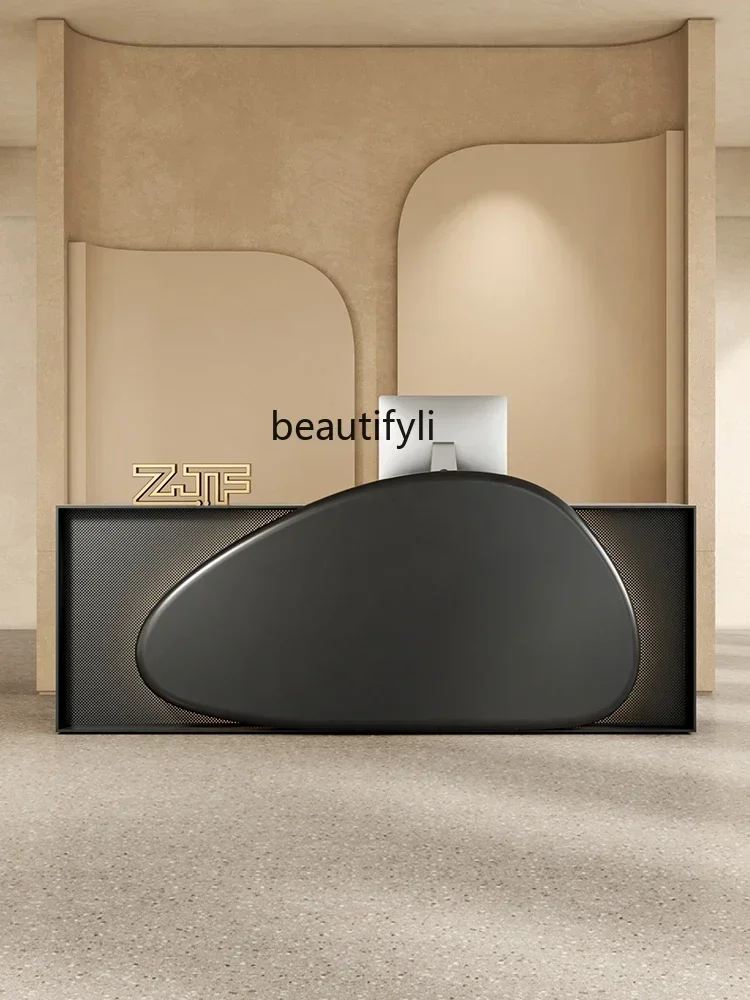Clothing store checkout page counter Light luxury beauty salon Reception desk Bar collection desk