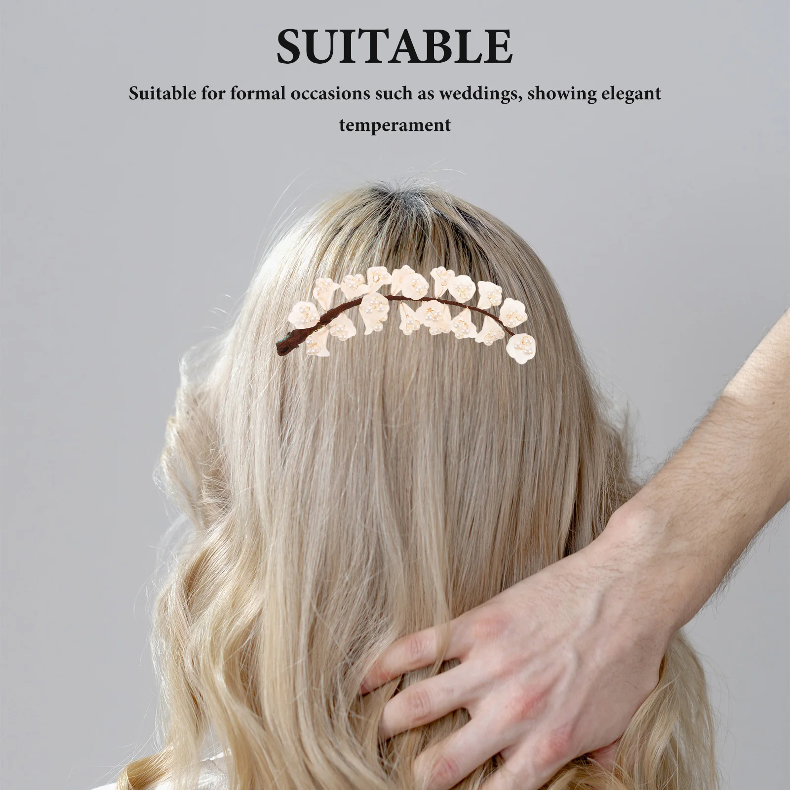

Elegant Lily Flower Metal Hair Clasp Vintage Style Hanfu Hairpin With Faux Pearls For Women Wedding Floral Hair Accessories