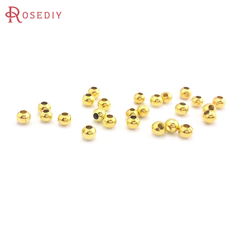 200PCS 3MM 4MM 5MM 8MM Brass Metal Beads Spacer Beads Jewelry Making Supplies Diy Necklaces Bracelets Findings Accessories