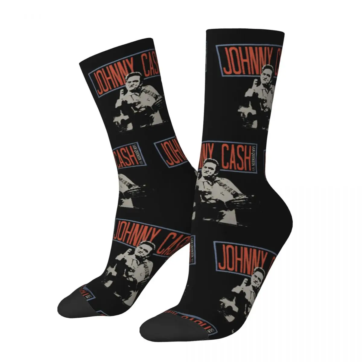 

Unisex Johnny Cash Summer Time With You Socks Comfortable Funny Happy Socks Hip Hop Accessories Middle Tube Socks Best Gift Idea