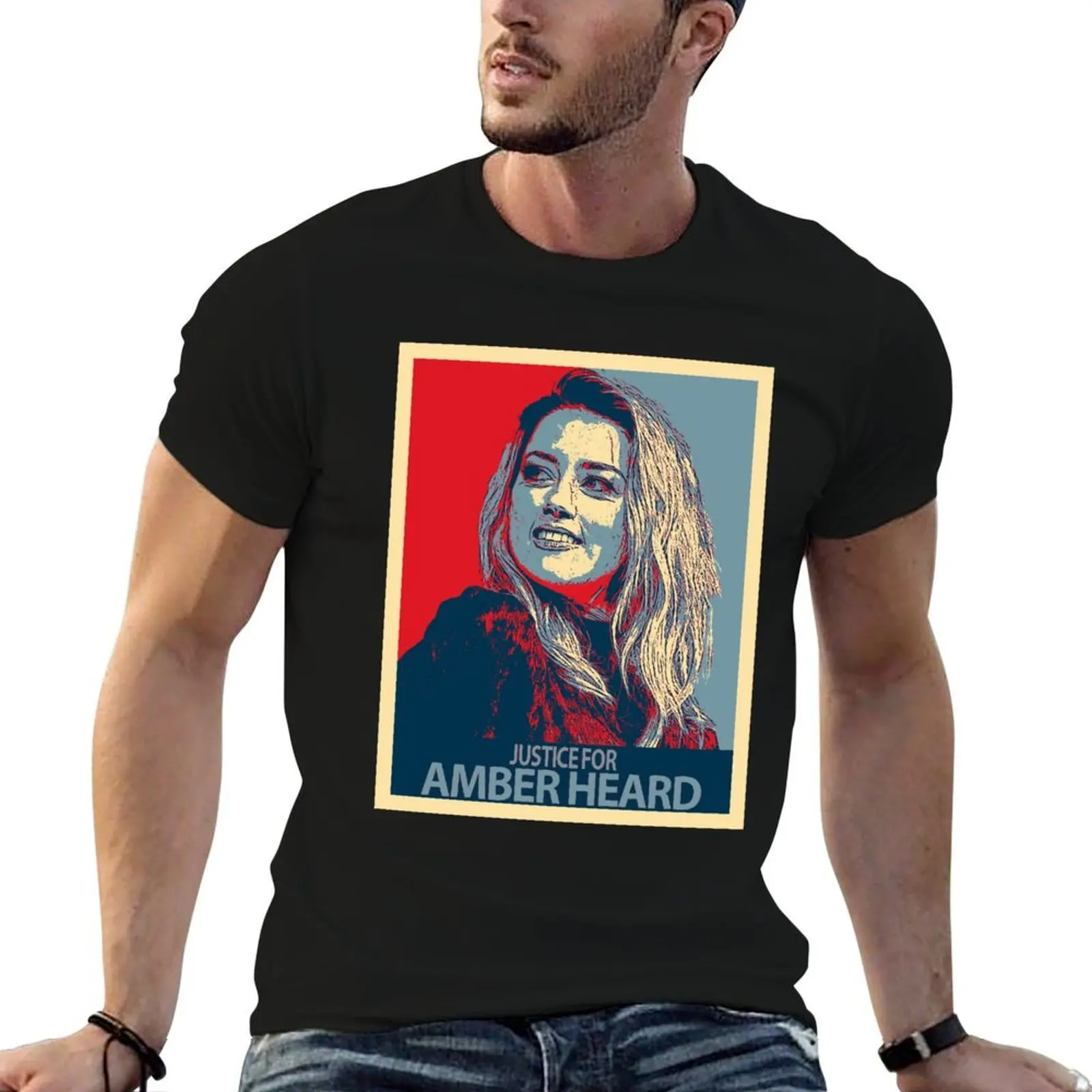 Amber Heard T-Shirt summer top Luxury man tee shirts for men