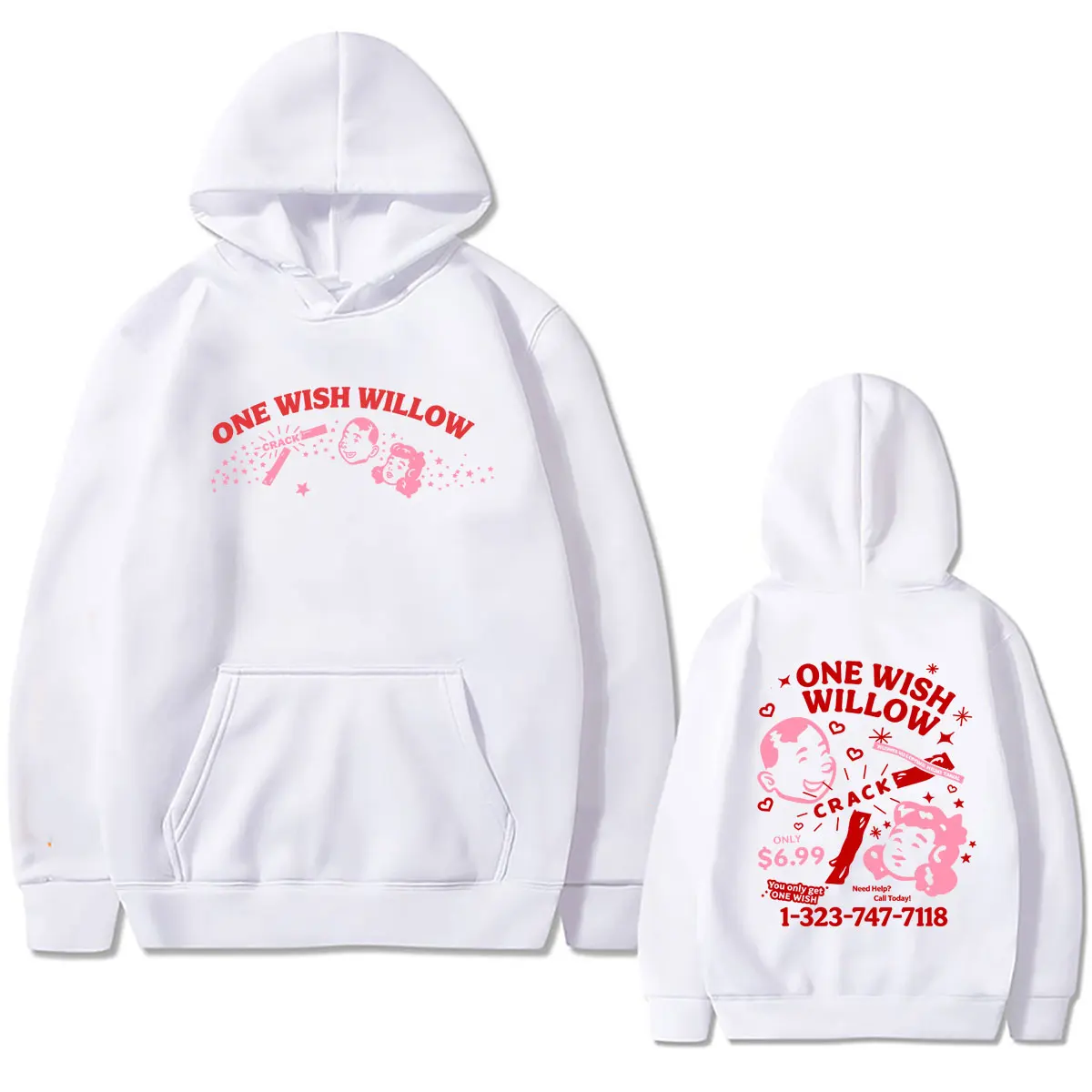 Sweat à capuche unisexe Horreur Movie Obsession One Wish Willow Merch 2026, style gothique, streetwear oversize, mode masculine, vintage