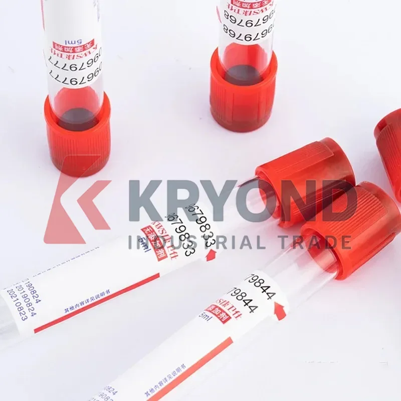 50pcs 3/5/10ml Disposable Vacuum Blood Collection Tube Plain Without Additive Red Laboratory PRF Tubes Original Product