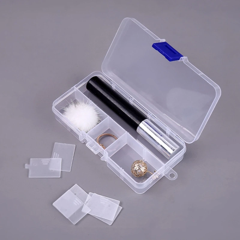 Clear Plastic Storage Box 10 Compartment with Sealing Lid Container for Case for Small Jewelry Ring for Pill Multicolor