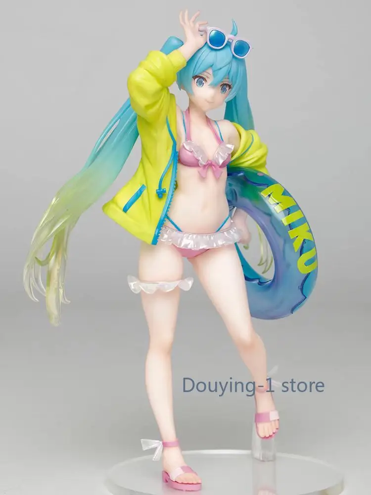 Oryginalna, nowa TAITO Hatsune Miku 3rd Summer Ver. Strój kąpielowy Koło do pływania Kolekcja Model Prezent Figurka Akcji Model Zwierzę