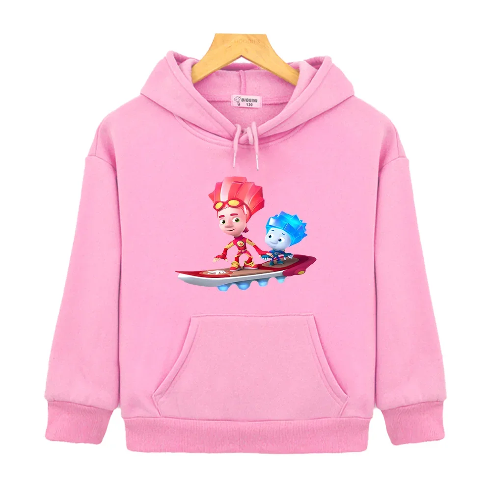 

The Fixies Cartoon Print Hoodies Children Kawaii Graphic Hooded Sweatshirt Long Sleeve Children Autumn Pullovers Cute Fleece Top