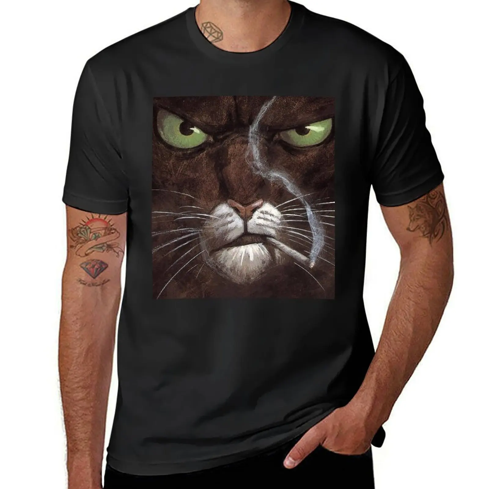 Blacksad illustration by Juanjo Guarindo T-Shirt shirts graphic tees quick-drying funnys Short sleeve tee men clothing