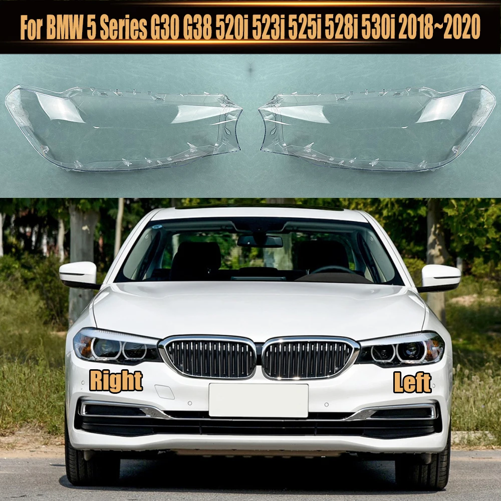 

For BMW 5 Series G30 G38 520i 523i 525i 528i 530i 2018~2020 Headlamp Cover Transparent Lampshade Headlight Shell Lens Plexiglass