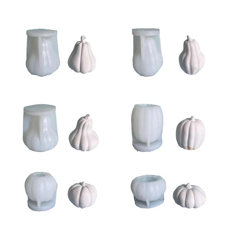 3XUA Reusable Silicone Mold for Crafting Beautiful Pumpkin Aromatherapies Mold Handmade Desktop Decoration Mold