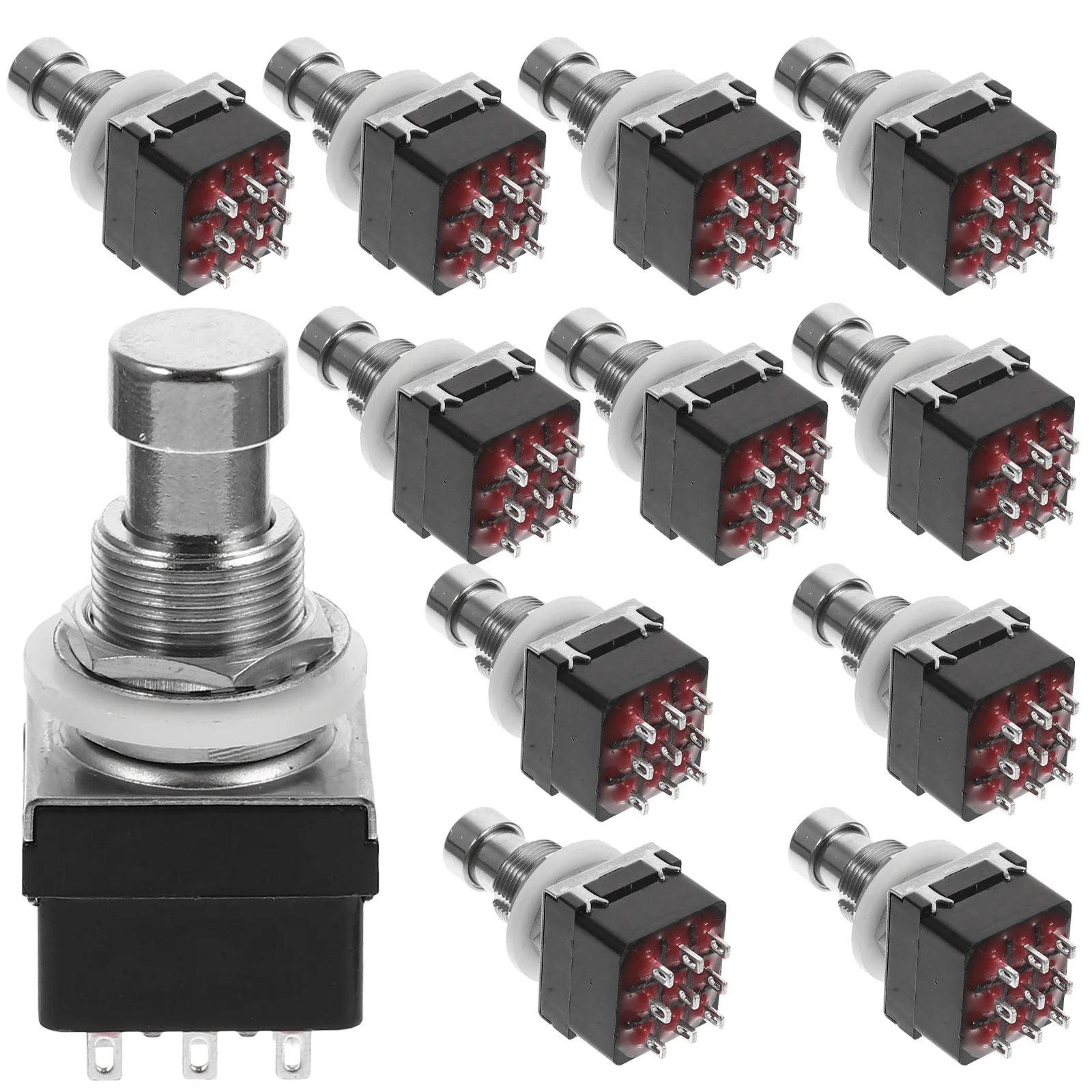 12 قطعة تأثيرات الغيتار دواسة Footswitch 9-Pin غير الإغلاق تبديل صغير لمكبر للصوت باس المؤثر الغيتار ملحق الموسيقية