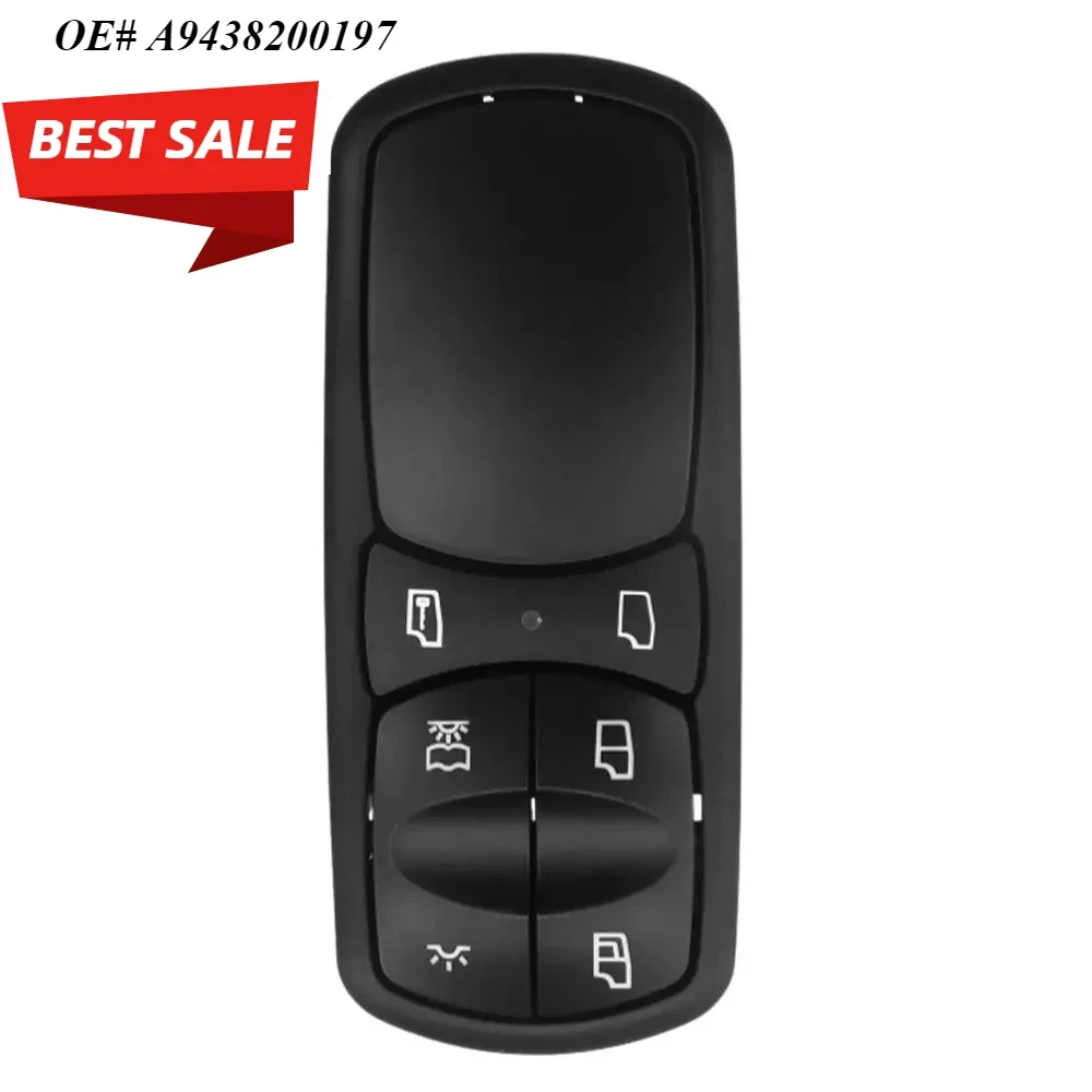 

Left Driver Electric Power Window Switch for Mercedes-Benz Actros MP2 Truck 2002-2008 MP1 Truck 1996-2002 A9438200197