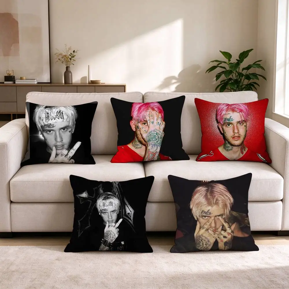 R-Rap Icon Lil Peep  Pillow Case Square Double-Sided Sofa Cushion Cover Bedroom Bedside Pillow