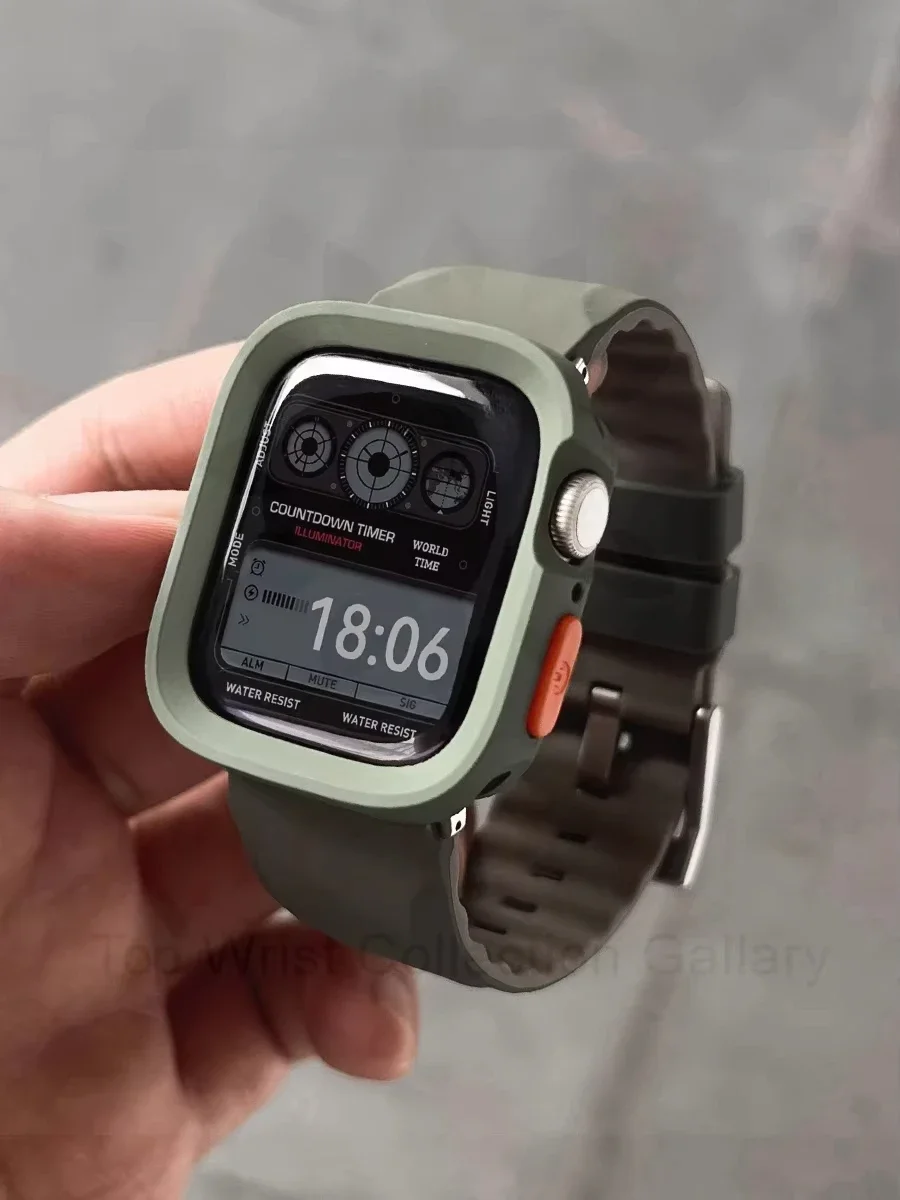 Silikonarmband + TPU-Hülle für iWatch Ultra2 Apple Watch 10/9/8/1/2/3/4/5/6/7 46 mm 49 mm 45 mm Schutzabdeckung Armband IWatch 41 44 mm