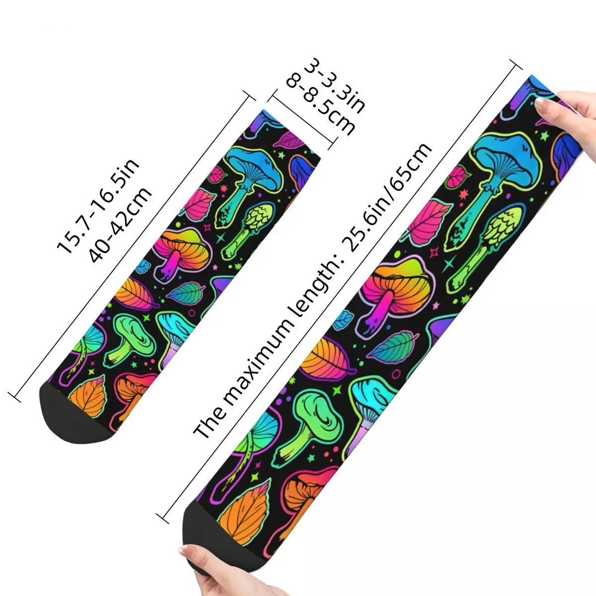 Happy Men's Socks Magic Mushroom Retro Harajuku Crazy Crew Sock Gift Pattern Printed