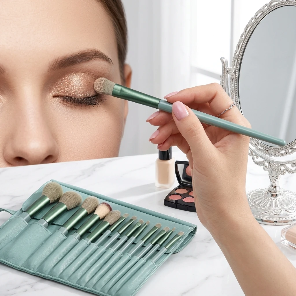 Professional Makeup Brushes 13pcs Soft Hair Face Contour Set for Daily Beauty Routine Powder Foundation Blush Makeup Tools