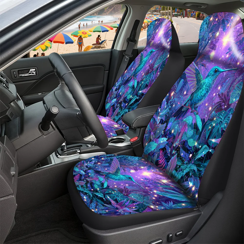 2-5 Set Car Covers Vibrant Hummingbird Design Polyester Universal Fit For Truck SUV Off-Road Car Festive Halloween Christmas New