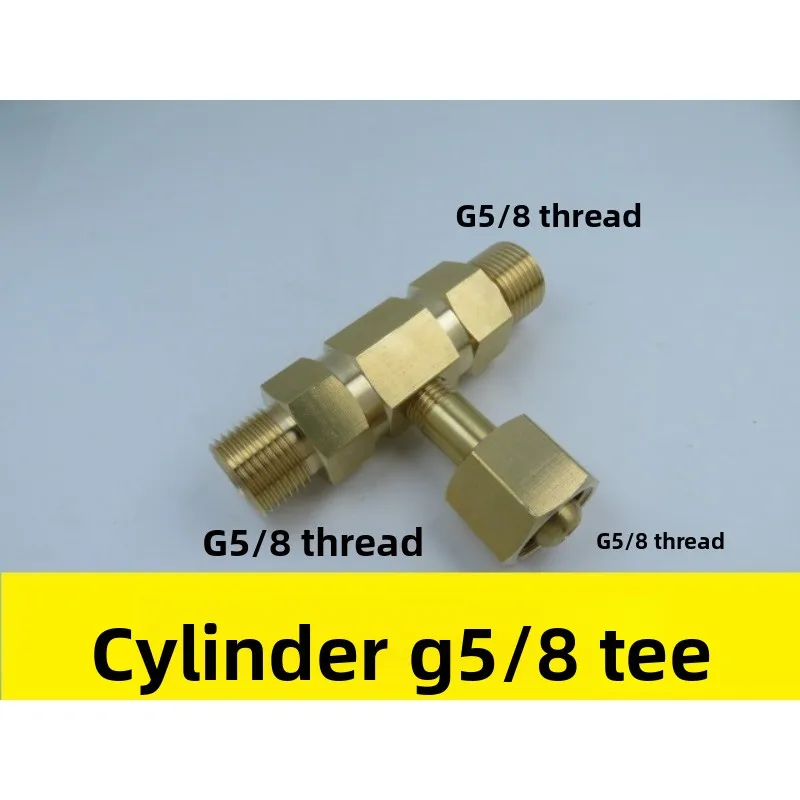 G5/8 Gas Cylinder Splitter 1 in 2 Out Adapter for Oxygen Nitrogen Argon Dual Outlet Fitting