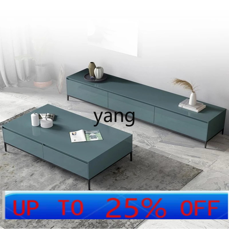 

LH Nordic light luxury TV cabinet dark green coffee table modern living room TV cabinet coffee table combination cabinet