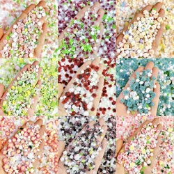 50Pcs Resin Rose Nail Charms 3D Colored Mixed Pearl Bow Fresh Leaf Nail Art Decoration Accessories DIY Manicure DIY Ornaments