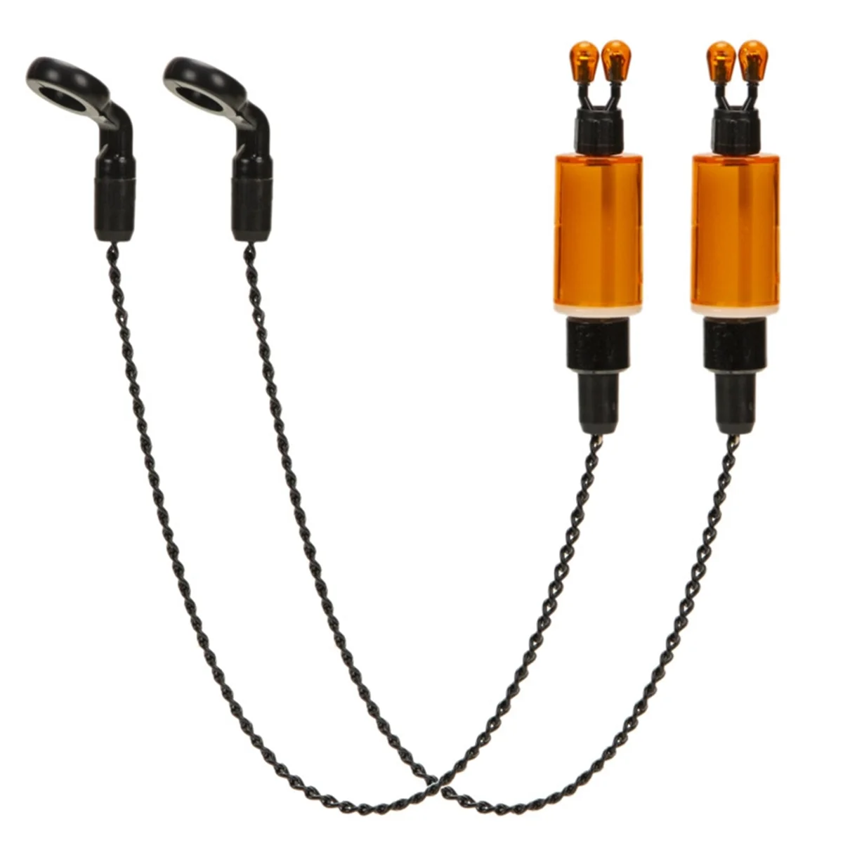 AD11 2 uds alarmas de mordida perchas de pesca de carpa bobinas intercambiadores indicadores alarma de pesca Swinger cadena de acero alarma de mordedura naranja