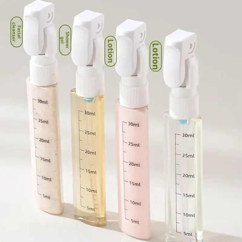 4 in 1 Travel Refill Bottle Set Portable Dispenser Leak Proof Travel Container for Perfume Shampoo Conditioner Shampoo Dispenser