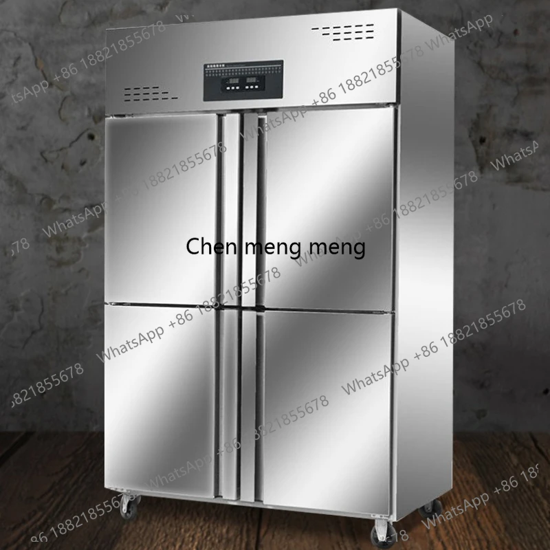 

Холодильник для ресторана, кухни, большая емкость, холодильная вертикальная морозильная камера из нержавеющей стали, двойной дисплей температуры