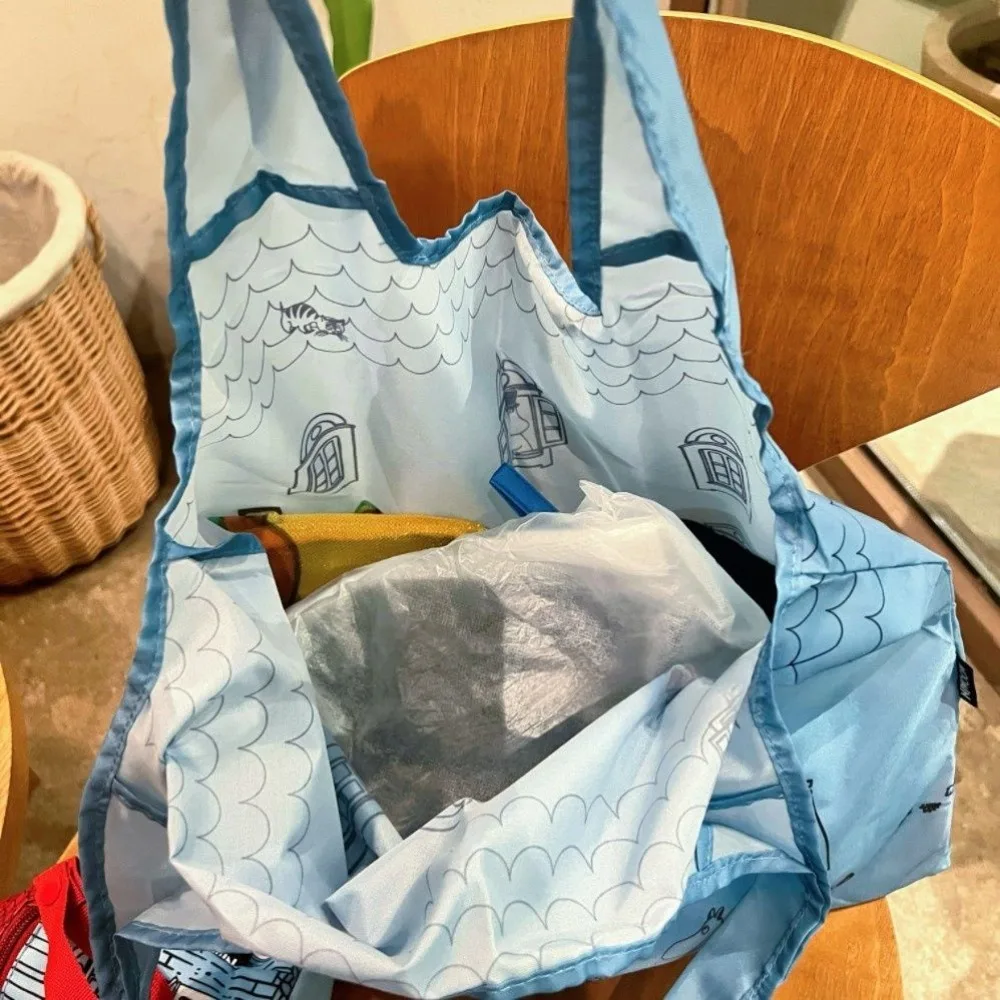 حقيبة تسوق قابلة للطي على شكل رسوم كرتونية لطيفة، حقيبة تخزين مكونة من قطعتين، قابلة لإعادة الاستخدام وخفيفة الوزن ومقاومة للماء للتسوق اليومي وهدايا السفر