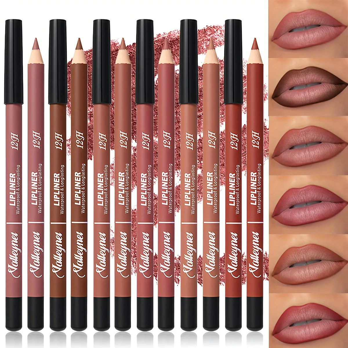 3 Colors Matte Lip Liner Pencils Waterproof & Long-Lasting Lip Makeup with Sharp Tip Nude Lipliner Set Makeup Lip Combo